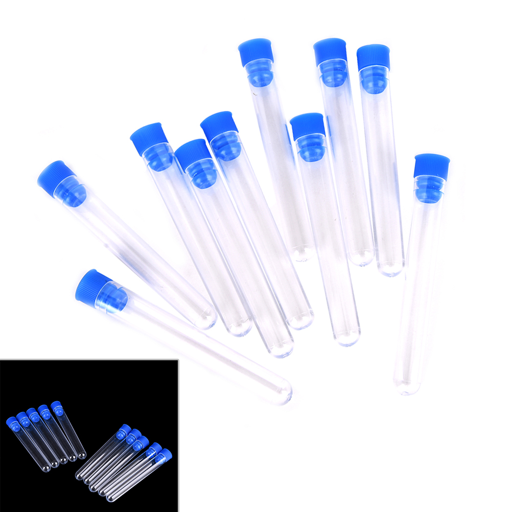 Centrifuge Tube Rack - 10pcs Clear Plastic Test Tubes Hard