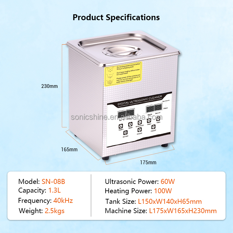 SN-08B 1.3L Electric Ultrasoni - Medical Lab Ultrasound 评论和价格